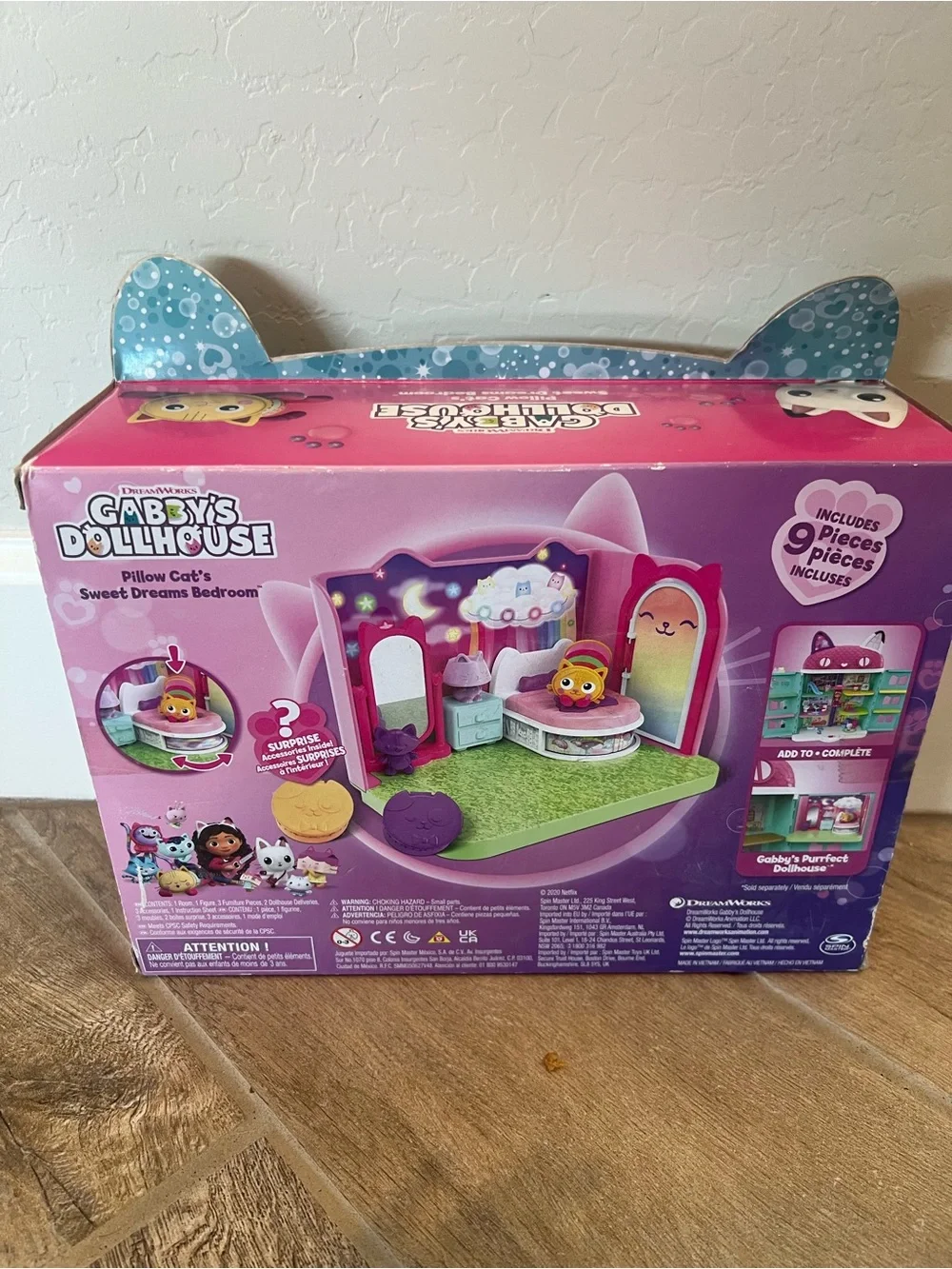 Gabby's Dollhouse Pillow Cat's Sweet Dreams Bedroom playset $25 NIB